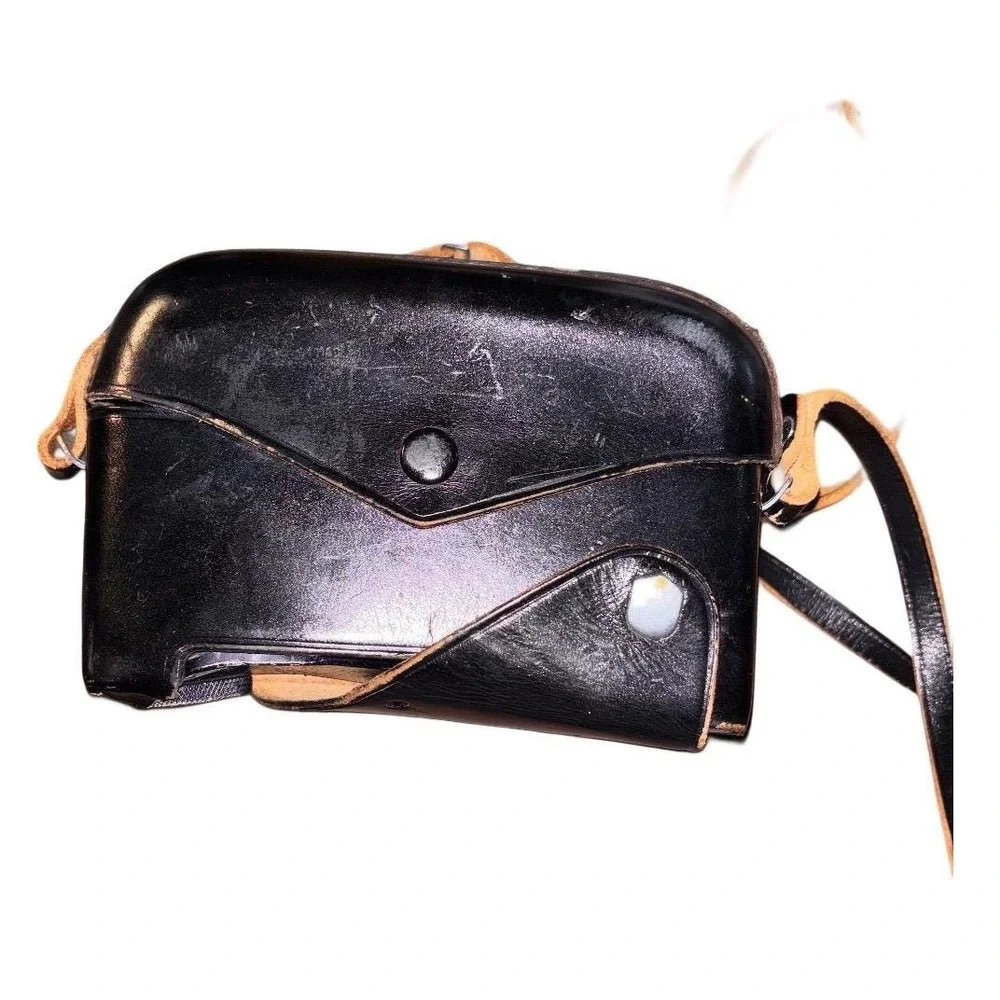 Canon Vtg Blk‎ Leather Camera Case w Strap for Vtg Digital Cameras Retro Compact